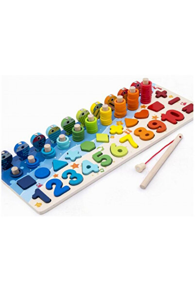 REBELS Educational game 'Magnetic Fishing' made of wood - learning numbers and shapes