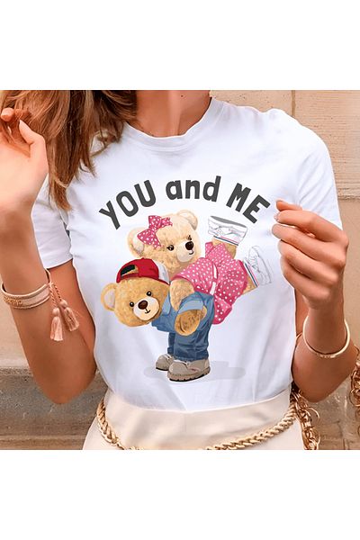 OEM Wholesale Women's Casual T-Shirt White | You And Me | 100% Cotton, 160 g/m²