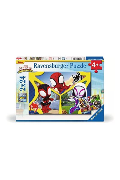 RAVENSBURGER Spidey ve Arkadaşları 2x24 Parça Puzzle—Çocuklar İçin Eğlenceli ...
