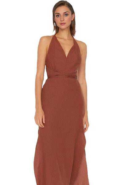 PayBuy Γυναικείο φόρεμα παραλίας με λεπτομέρεια πλεκτή πλάτη με μήκος μίντι, ...