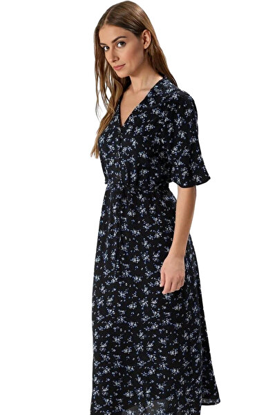PayBuy Rochie midi cu model floral pentru femei, țesătură vâscoasă, ocazional...