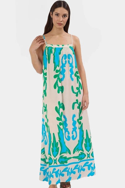 PayBuy Rochie maxi pentru femei, cu model tropical, țesătură vâscoasă, ocazio...