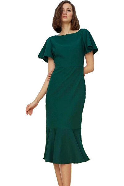 PayBuy Rochie țesută din pescuit de mărime midi pentru femei, model care îmbr...