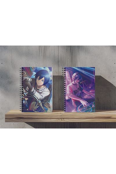nihonwosekai 2Pcs A5 Size Unlined 50 Sheets Anime Spiral Notebook Hatsune Miku Pjsekai Colorful Project Sekai