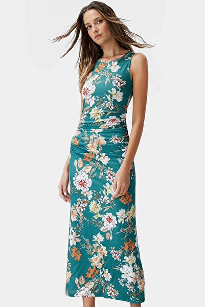 PayBuy Kadın Bodycon Maxi Elbise Çiçekli Desen Örme Kumaş Yaz Aylarının Vazgeçilmezi Günlük Kullanım