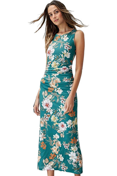 PayBuy Kadın Bodycon Maxi Elbise Çiçekli Desen Örme Kumaş Yaz Aylarının Vazgeçilmezi Günlük Kullanım