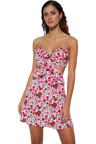 PayBuy Γυναικείο φλοράλ μίνι φόρεμα V λαιμόκοψη Skater Cut Viscose Summer Bea...