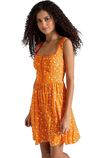 PayBuy Mini rochie florală pentru femei, țesătură viscoasă, skater, zilnic, v...