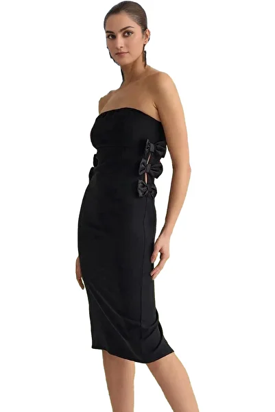 PayBuy Women's Strapless Midi Evening Dress with Bow Detail Stylish Cutout Special Occasions Summer Indispensable