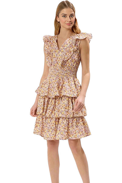 PayBuy Rochie mini florală pentru femei, țesătură din poplin de bumbac, fustă...