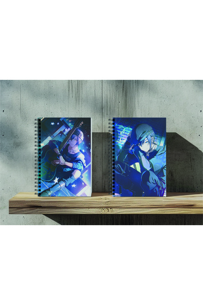 nihonwosekai 2Pcs A5 Size Unlined 50 Sheets Anime Spiral Notebook Hatsune Miku Pjsekai Colorful Project Sekai