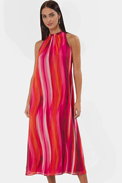 PayBuy فستان نسائي طويل من الشيفون بنمط تجريدي، قطعة مريحة للصيف، لا غنى عنها...