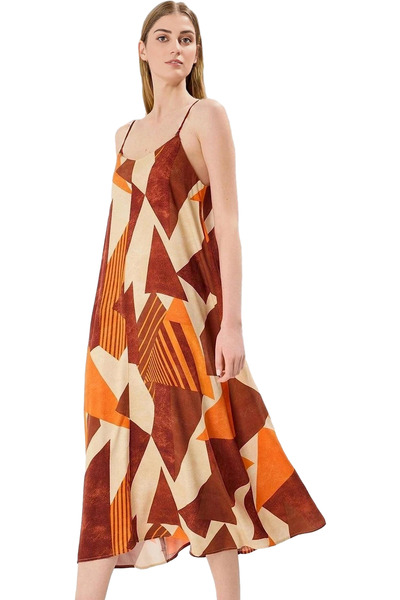 PayBuy Women's Midi Dress Geometric Pattern V Neck Viscose Casual Stylish Weekend Summer Indispensable