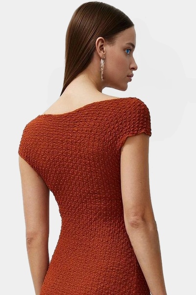 PayBuy Rochie midi tricotată pentru femei Bodycon Mold Gât barcă Vară Casual Elegant Indispensabil vara