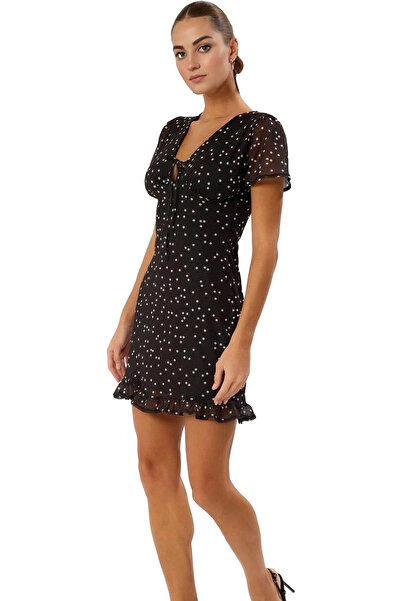 PayBuy Γυναικείο μίνι τούλι φόρεμα πουά με κοντό μανίκι καλοκαιρινό κορμάκι α...