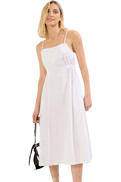 PayBuy Rochie midi din poplin de vară pentru femei, cu fustă în talie, din bu...