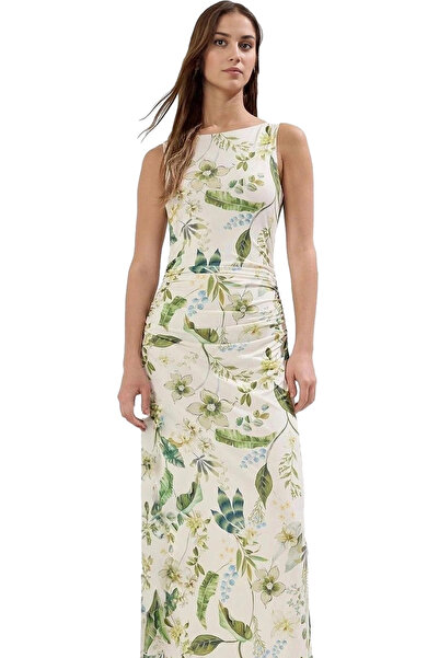 PayBuy Rochie maxi bodycon pentru femei, cu model floral, țesătură tricotată,...