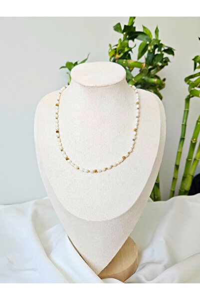 İNCİORA JEWELRY GERÇEK DOĞAL İNCİ HEMATİT TAŞLI KOLYE