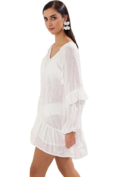 PayBuy Mini rochie de plajă pentru femei Detalii cu volan Bumbac ușor Viscos ...