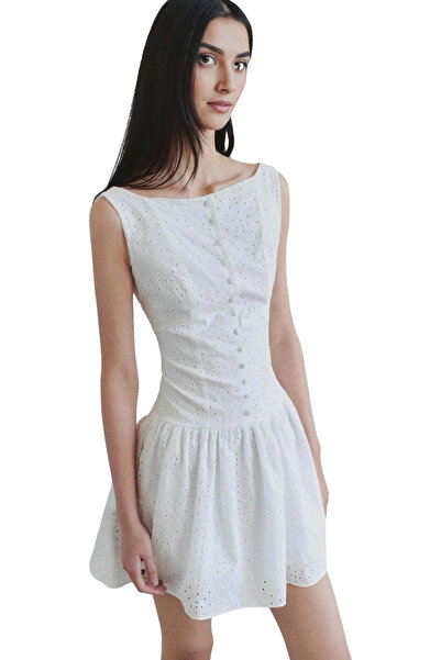 PayBuy Mini rochie Brode pentru femei, cu decolteu barcă, căptușită din bumba...