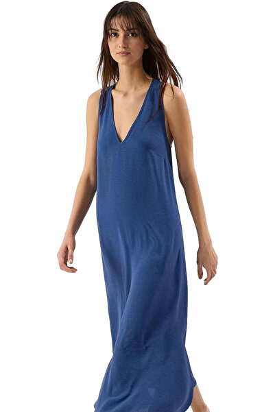 PayBuy Γυναικείο μάξι φόρεμα με ίσιο κόψιμο με λαιμόκοψη V, καλοκαιρινό καθημ...