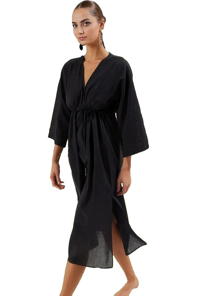 PayBuy Rochie maxi de plajă pentru femei, cu model zebră, cu decolteu în V, d...