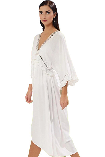 PayBuy Γυναικείο μάξι φόρεμα παραλίας με λεπτομέρειες από αναπνεύσιμο ύφασμα ...