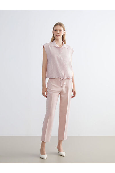 LC Waikiki Pantaloni de damă, roz, cu talie înaltă, tip cigarette