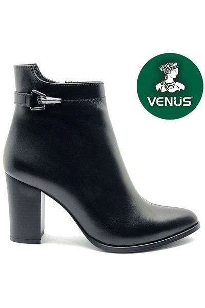 Venüs Garen Genuine Leather Orthopedic Heeled Women's Boots Black