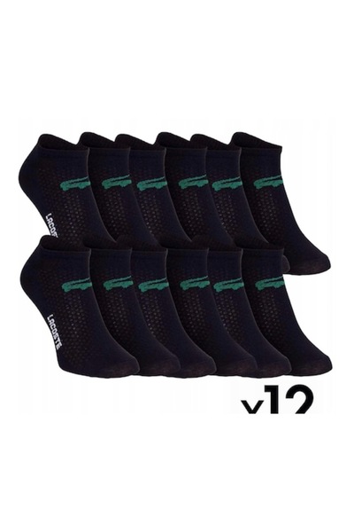 Lacoste Short socks 12 pairs black cotton One Size