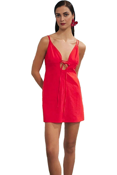 PayBuy Rochie scurtă de damă, cu decolteu în V, țesută din bumbac, ocazional,...