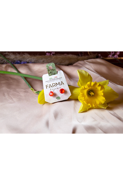 Farma Bijoux Xiius 8.3mm Orange Flame Medical Hoop Earrings Enriched with Swarovski® Crystals