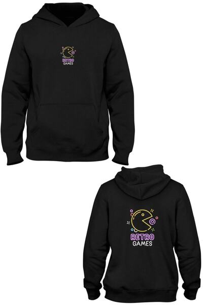 Pisa Art Retro Games Front and Back Printed Hooded Sweatshirt Bll1785