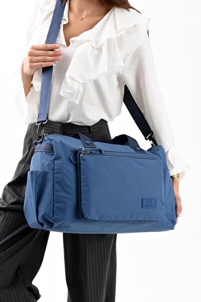 Çanta Trend Ultralight Chic și impermeabil Geantă de călătorie de mână de dimensiuni mari Model albastru: (571-13-9G)