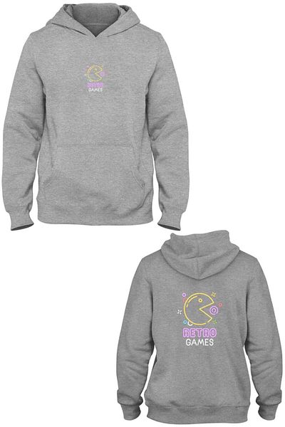 Pisa Art Retro Games Front and Back Printed Hooded Sweatshirt Bll1785