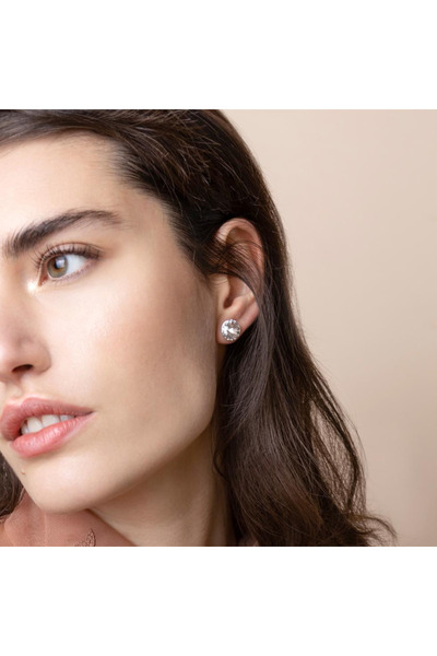 Farma Bijoux Revolu 10mm Crystal Medical Hoop Earrings Embellished with Swarovski® Crystals