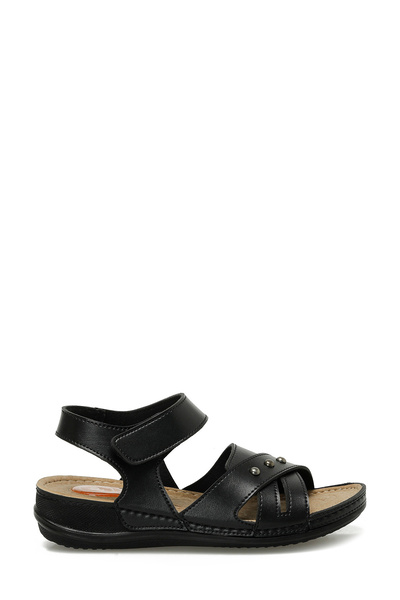 Polaris 166987.Z5Fx Black Women's Flat Sandals