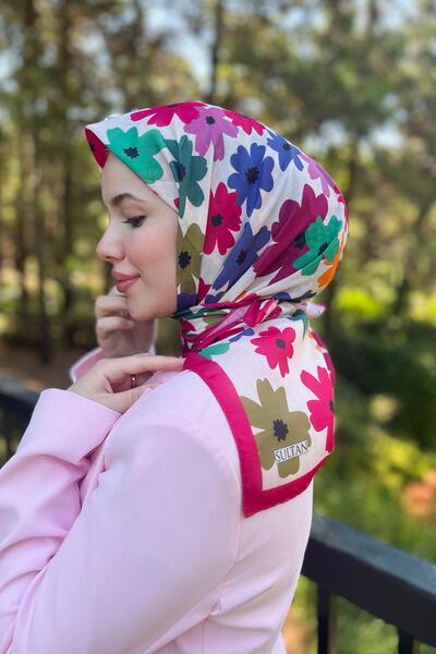 Sultan Eşarp Φουλάρι Sultan Fresh Pamuk - Ουράνιες Λουλούδια - SFE009-01