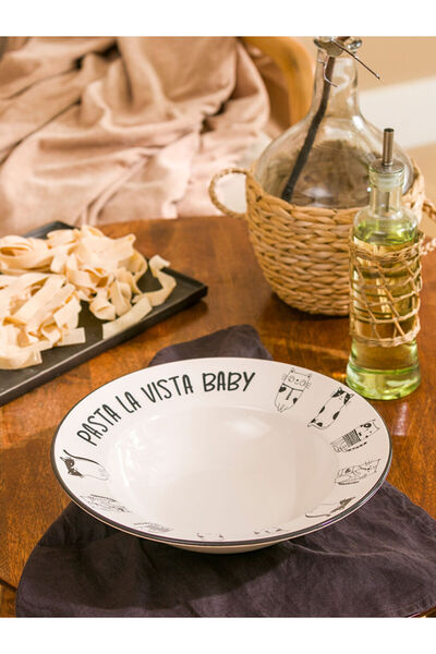 LC Waikiki Create Your Style from Uzg Store |   Printed Ceramic Pasta Plate 27 cm