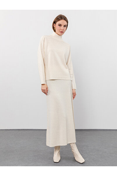 Serianno Yünlü Örgü Desenli Balıkçı Yaka Kazak