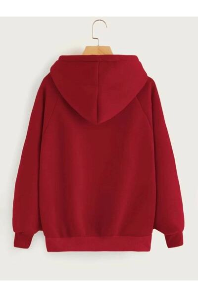 Pisa Art Unisex Plain Red Hooded Sweatshirt