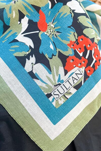Sultan Eşarp Sultan Fresh Cotton Scarf - Full Flower Pattern - Sfe007-03