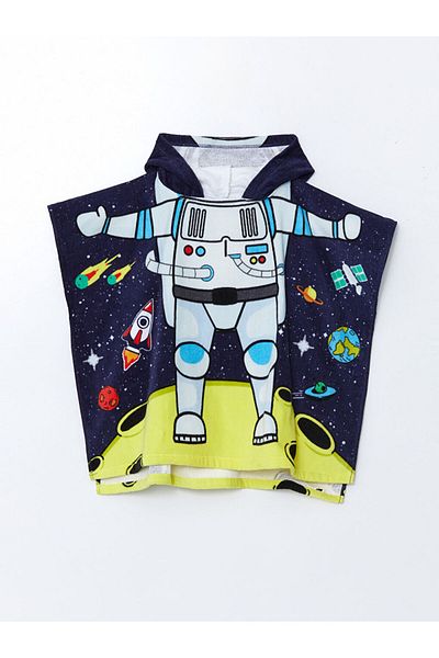 LC Waikiki Create Your Style from Uzg Store |   Space Printed Boy's Poncho Towel