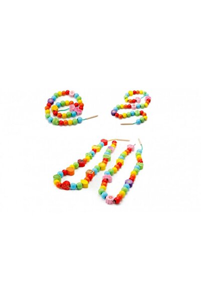 Picodino Educational Wooden Toy - Tree with Threaded Fruits, 102 pieces