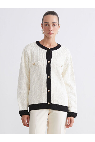 LC Waikiki Özmarka New Season Crew Neck Women's Knitwear Cardigan
