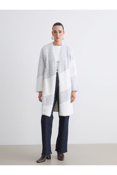 LC Waikiki Sparkling Choices from Shining Store | Shawl Collar Color Block Women's Knitwear Cardigan
