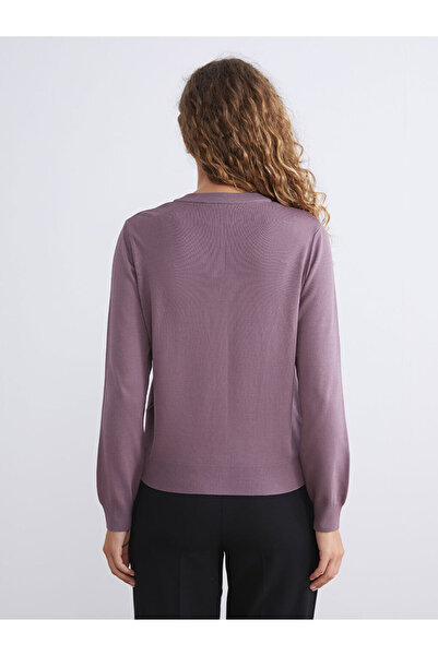 LC Waikiki Mor Bisiklet Yaka Kadın Triko Hırka