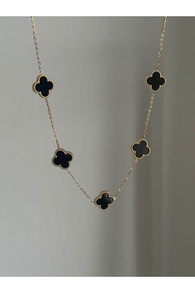 GUNESTAKI Black 316L Steel Women's Necklace