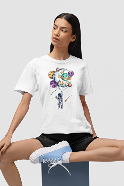 Bigonya Balloon Astronaut Printed, Unisex Design T-Shirt