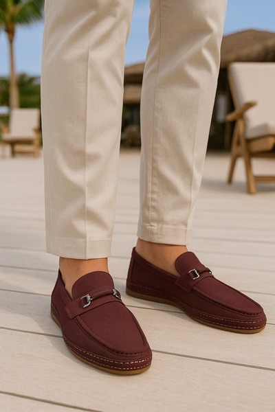 Growish Gre0311 Genuine Nubuck Leather Saddler Buckle Handmade Rok Model Thermoactive Sole Loafer
